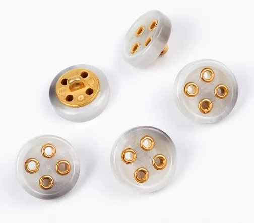 Пуговицы, Union Knopf, на ножке, пластик, цвет серый, 18 мм