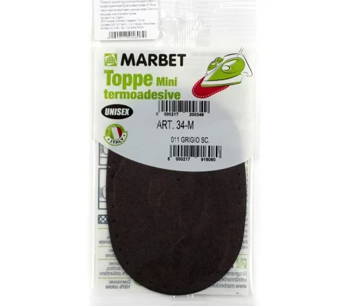 Термозаплатка мини экозамша, 13 х 8,5 см, арт. 34-М/011, темно-серый