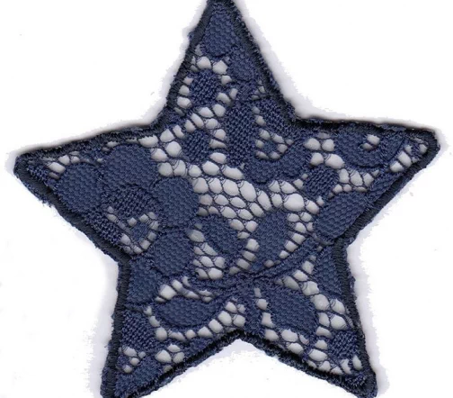 Термоаппликация "Звезда крупная кружевная синяя", 7,8 х 7,5 см, арт. 569526.C