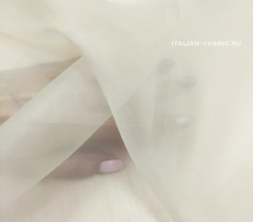 Органза шелковая, цвет молочный, OS11-2