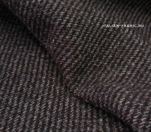 Пальтовая ткань Loro Piana с мелким узором, цвет бордо, 60890