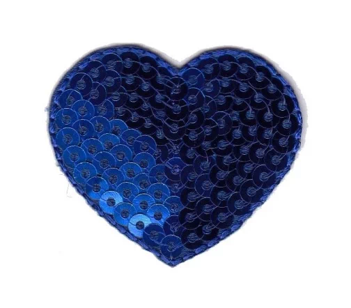 Термоаппликация Marbet "Сердце с пайетками", 3,7 х 4,3 см, цвет синий, 569954.G