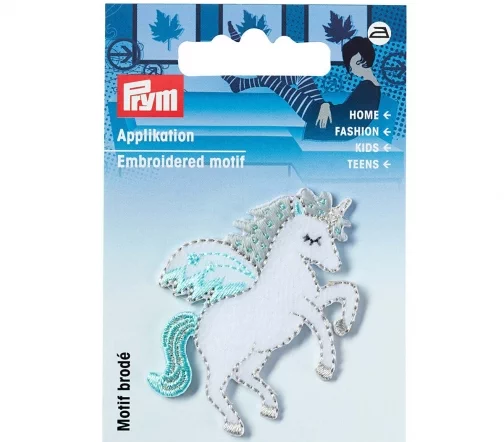 923214 Термоаппликация "Единорог" 5,8х4,2 см, белый/мятный цв., Prym