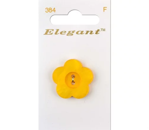Пуговица Elegant, арт. 384 J, 2 отв., 25 мм, пластик, желтый