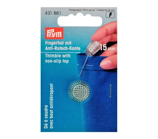 431861 Наперсток, цинк, хромовое покр., серебристый цв., 15 мм Prym