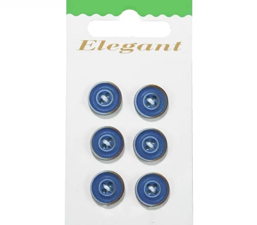 Пуговицы Disboton, 13 мм, 4 отв., пластик, 6 шт., синий, 11394-13-00HV6/6