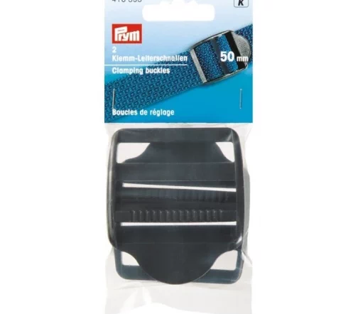 416393 Пряжки регулировочные с фиксатором, 50 мм, пластик, черный, 2 шт., Prym