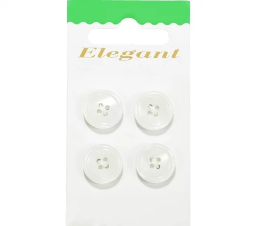 Пуговицы Disboton, 15 мм, 4 отв., пластик, 4 шт, белый