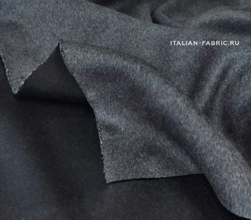 Драп пальтовый двусторонний, цвет черный/темно-серый, 1122001-6