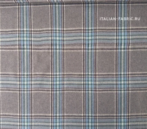 Костюмная шерсть в цветую клетку, фон серый, 01433