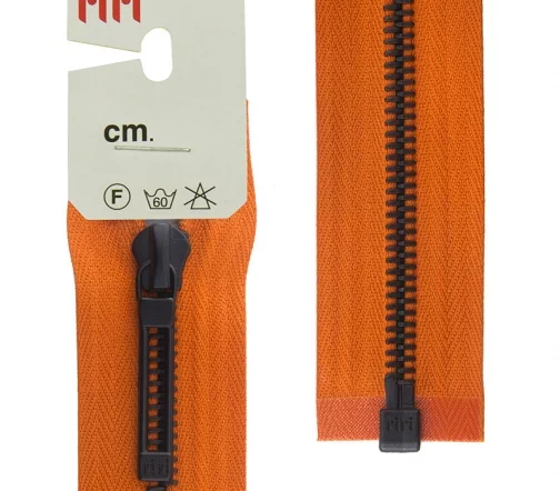 Молния RiRi "Топ" металл разъёмная, 1 замок 6мм 70см, подвеска STAB, цепь Bl, цвет 2404, оранжевый