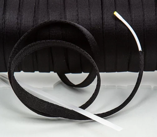 Лента тоннельная - чехол для косточек, 10мм, черный, 46-07103/10/чер
