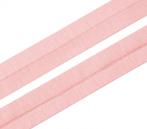 Косая бейка SAFISA трикотажная, 20 мм, хлопок, цвет 83, чайная роза