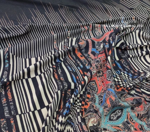 Трикотаж "Абстракция" купон, цвет коричневый/пестрый, 01958к