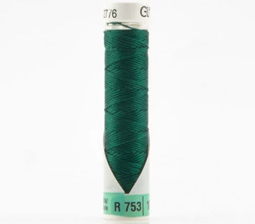 Нить Silk R 753 для фасонных швов, 10м, 100% шелк, цвет 707 т.зеленый, Gutermann 703184