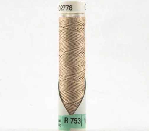 Нить Silk R 753 для фасонных швов, 10м, 100% шелк, цвет 215 т.кремово-бежевый, Gutermann 703184