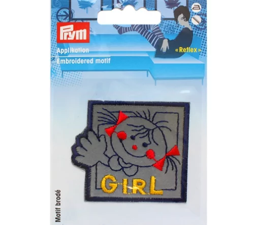925500 Термоаппликация "Girl" светоотражающая, самоклеящаяся 5,8х5 см, Prym