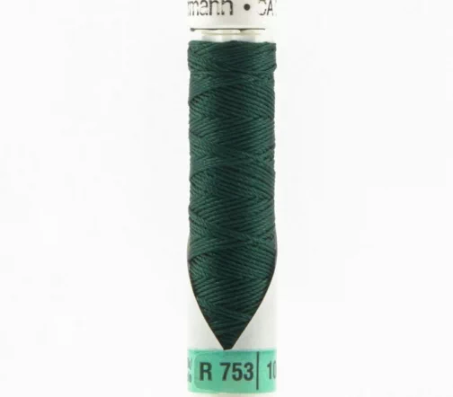 Нить Silk R 753 для фасонных швов, 10м, 100% шелк, цвет 472 т.бутылочный, Gutermann 703184