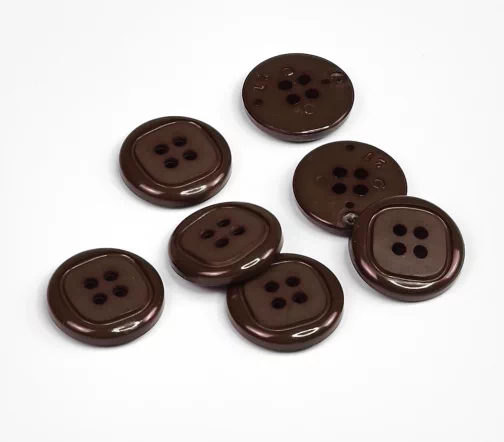 Пуговица DILL, 4 отв., пластик, цвет коричневый, 20 мм, 26543-20-15