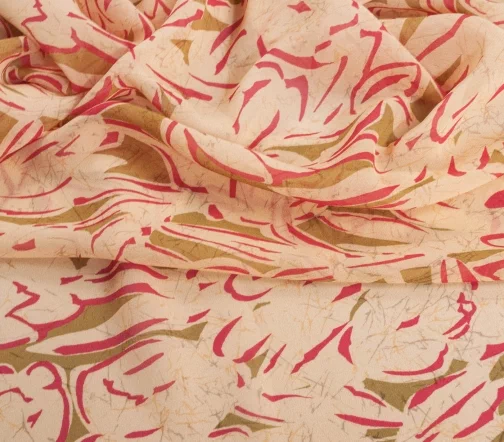 Шифон "Тюльпаны", фон персиковый, 6082207