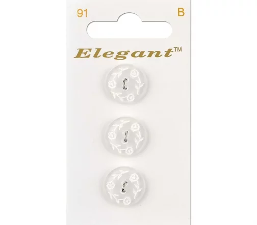 Пуговицы, Elegant, арт. 091 D, 2 отв., 16 мм, пластик, 3 шт.