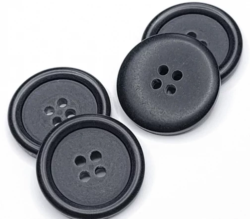 Пуговица DILL, 4 отв., пластик, цвет черный, 23 мм