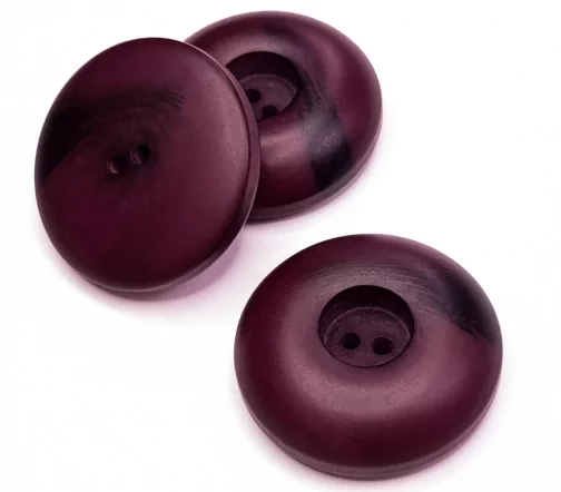 Пуговица DILL, 2 отв., пластик, цвет свекольный/черный, 30 мм