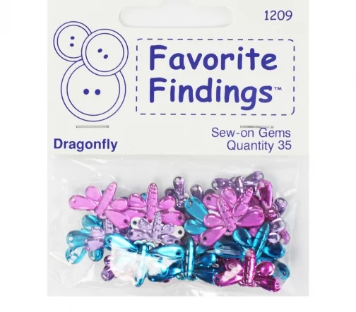 Набор  декоративных элементов Favorite Findings, "Стрекозы" 15*22 мм, 35 шт