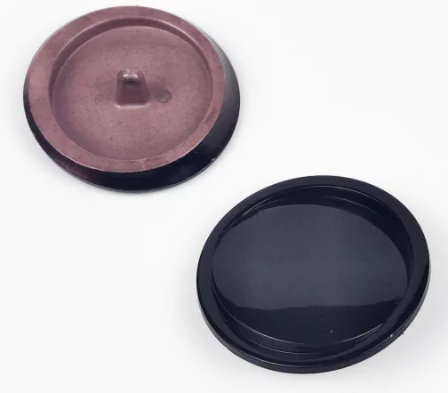 Пуговицы, Union Knopf, круглые, пальтовые, на ножке, пластик, цвет черный, 44 мм