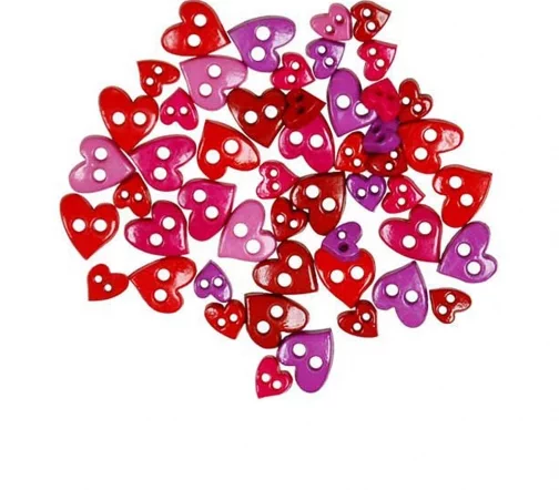 Набор пуговиц, серия Favorite Findings мини "Сердечки" 6 мм, 49 шт