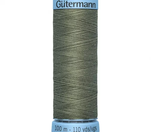 Нить Silk S303 для тонких швов, 100м, 100% шелк, цвет 824 зеленый камуфляж, Gutermann 744590