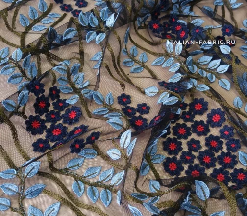 Вышивка на сетке "Цветочные паттерны", 01704