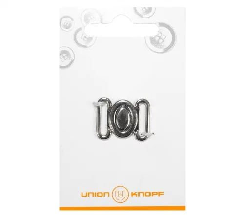Застежка для бикини, Union Knopf, 14 мм, металл, цвет серебро, 79119
