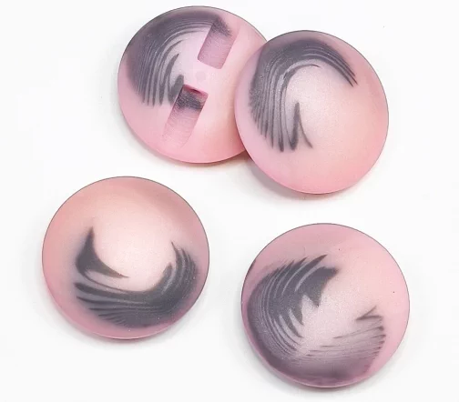 Пуговица DILL, на ножке, пластик, цвет розовый/серый, 30 мм