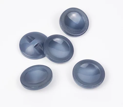 Пуговица c ободком, на ножке, 22 мм, пластик, цвет серо-голубой