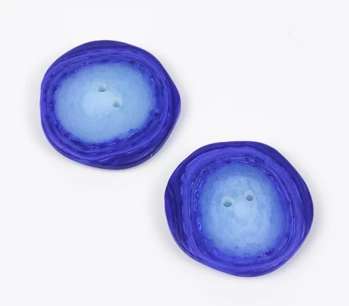 Пуговицы, Union Knopf, "Окаменелости", 2 отв., пластик, оттенки синего, 33 мм