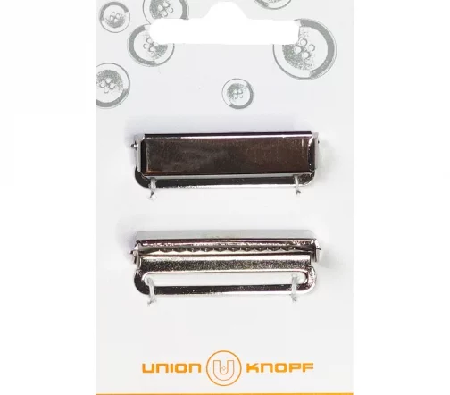 Пряжки-застежки Union Knopf, 36 мм, металл, цвет серебро, 2 шт.