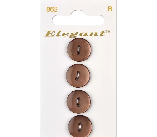 Пуговицы Elegant, арт. 862 C, 2 отв., 16 мм, пластик, 4 шт.