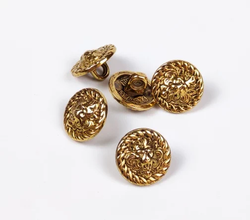 Пуговица DILL "Лев", на ножке, металл, цвет золотой, 15 мм