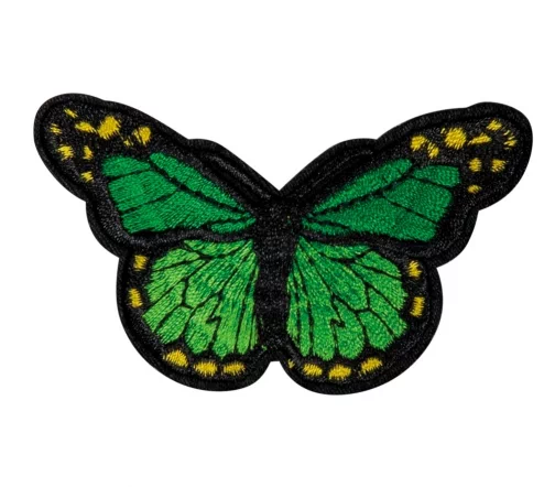 Термоаппликация HKM "Бабочка зелено-черная большая", 7,7 х 4,3 см