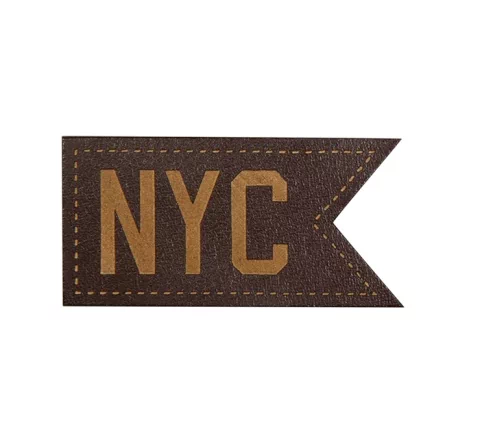 Термоаппликация HKM "Флаг "NYC" под кожу, 4,5 х 2,2 см, цвет коричневый