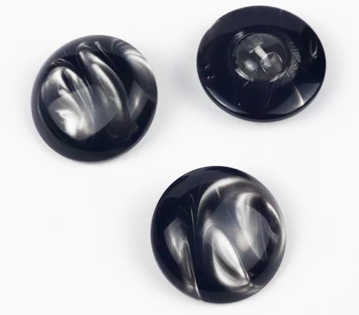 Пуговица Gafforelli пальтовая, на ножке, 30 мм, пластик, цвет черный/серебро