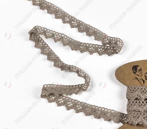 Кружево плетеное GOODMAN, ширина 12 мм, уп./5 м, цвет серо-бежевый