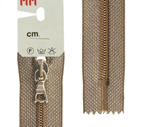 Молния Riri Meras спираль люрекс, неразъёмная, 6мм 18см, цвет 15000, кофейный