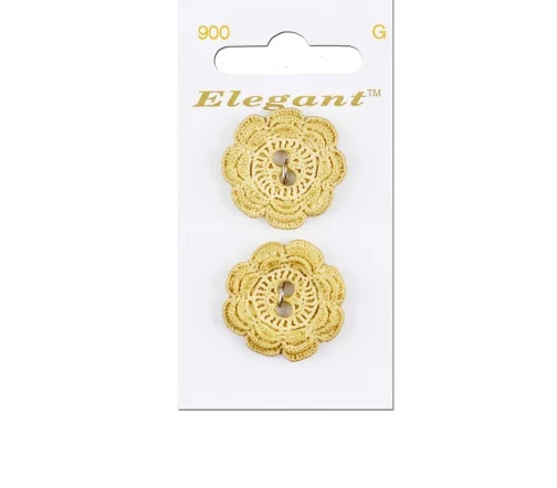 Пуговицы Elegant, арт. 900 I, 2 отв., 28 мм, пластик, 2 шт., бежевый