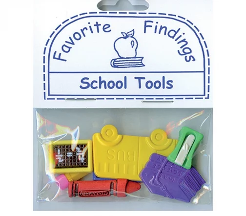 Пуговицы, Favorite Findings "Школьные принадлежности" 5-36 мм, 7 шт