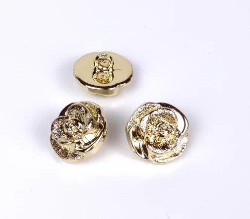 Пуговица DILL "Роза", на ножке, пластик, цвет золотой, 18 мм