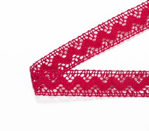 Мерсеризованное хлопковое кружево IEMESA, ширина 16 мм, цвет бургунд