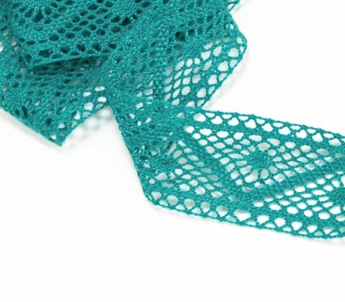 Мерсеризованное кружево IEMESA, ширина 30 мм, цвет зеленый