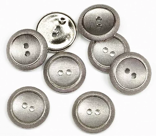 Пуговица Sandra, 23 мм, 2 отв., пластик, цвет серебристый